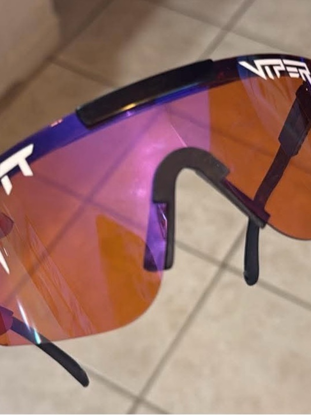 Pit Viper Mirrored Purple-Orange Shield Sunglasses